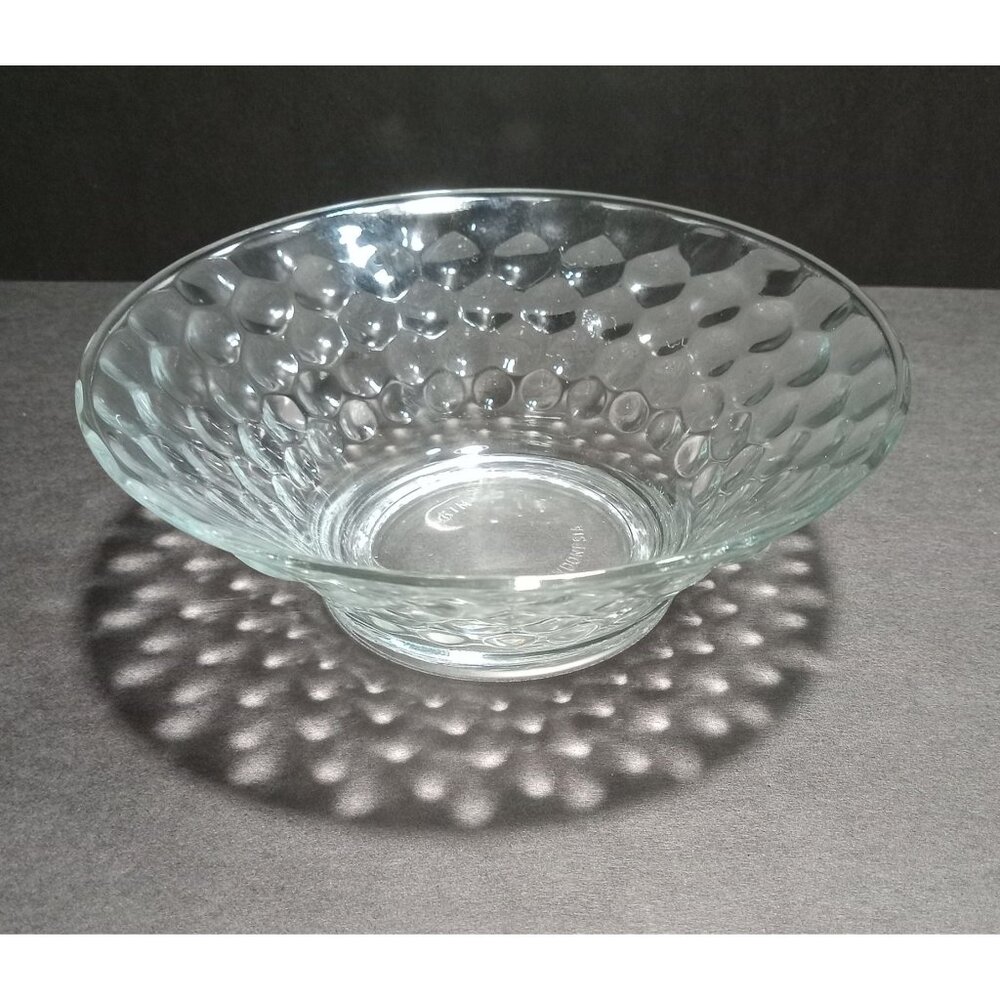 Vintage KIM Glass Bowl With Honeycomb Pattern Made In Indonesia Bubble Small 5"